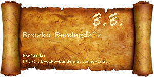 Brczko Bendegúz névjegykártya
